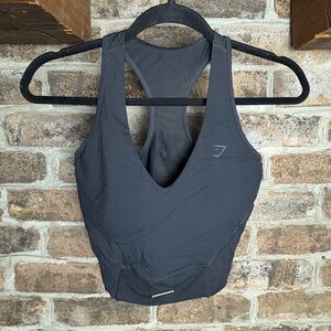 Gymshark Black Racerback Sports Bra with Scoop Neck